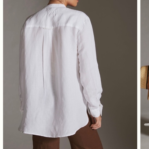 Anthropologie Pilcro Ruffled Placket Shirt in White - Picture 5 of 12